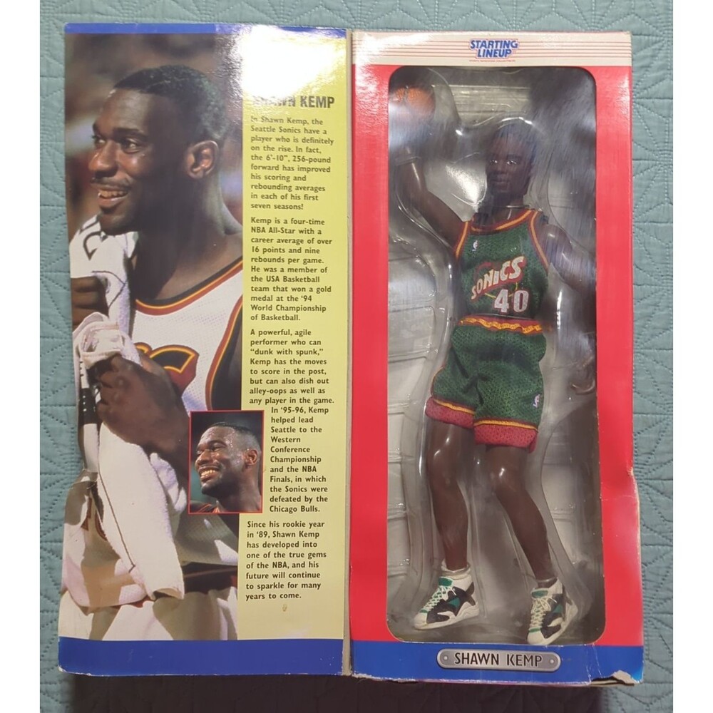 Starting Lineup 1997 Edition Seattle Sonics Shawn Kemp 12" Poseable Figure BBall